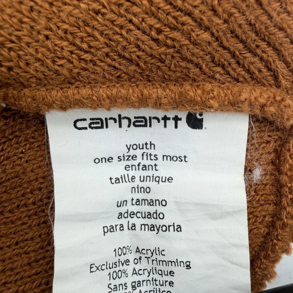 Carhartt Youth Acrylic Watch Hat Beanie Brown Cuffed Knit Cap One Size Fits Most